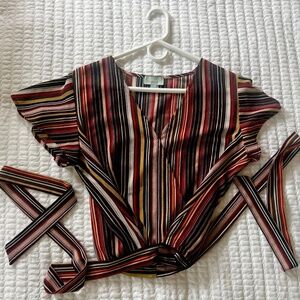 Veronica M. Multi color stripes.. Tie at waist. Size S